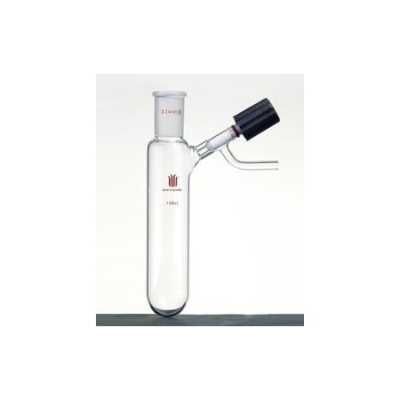 Synthware FLASK, REACTION TUBE, HIGH VACUUM VALVE, 50mL, 14/20, 0-4mm. F561050